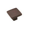 Brass Cabinet Knob - 1-1/4" Size - Flat Square Knob - Oil-rubbed Bronze